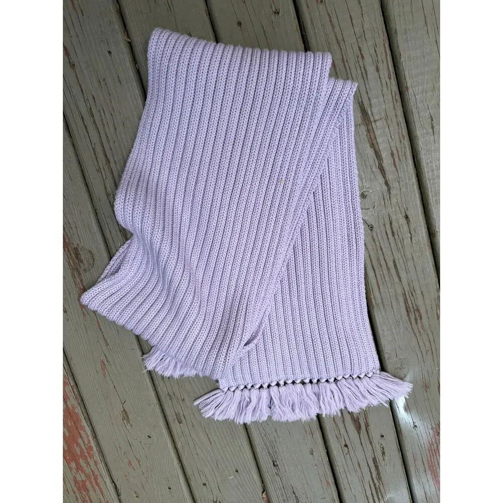 J Crew Wool Scarf Wool new lavender ribbed women’s large fringed